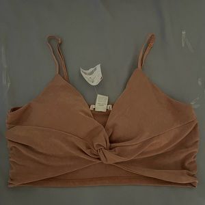 Small tan crop top with padding